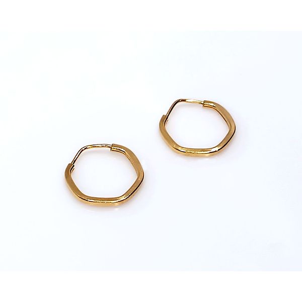 Brinco de Argola Sextavada em Ouro 18k