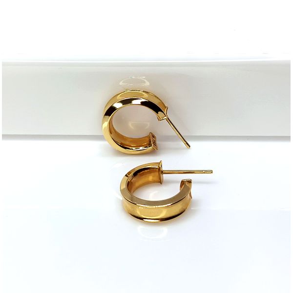 Brinco de Argola Concavo em Ouro 18k