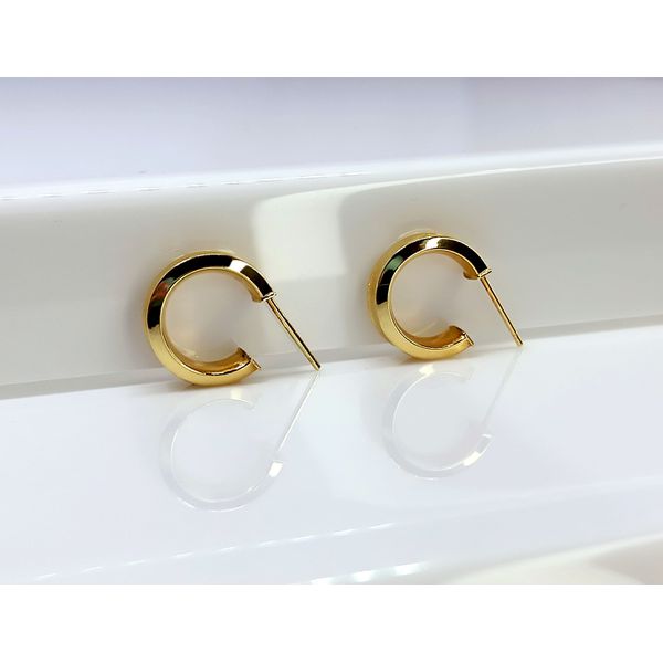 Brinco de Argola Concavo em Ouro 18k