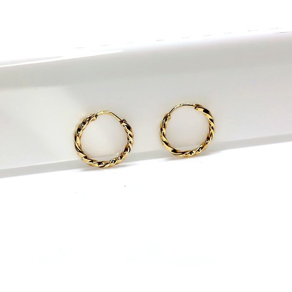 Brinco de Argola Torcido Ouro 18k