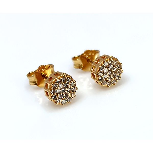 Brinco em Ouro 18k Redondo Cravejado