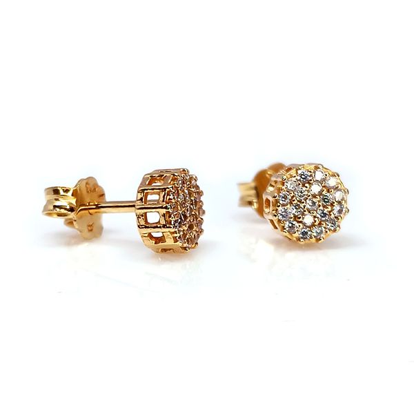 Brinco em Ouro 18k Redondo Cravejado