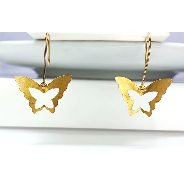 Brinco em Ouro 18k Borboleta Fosca