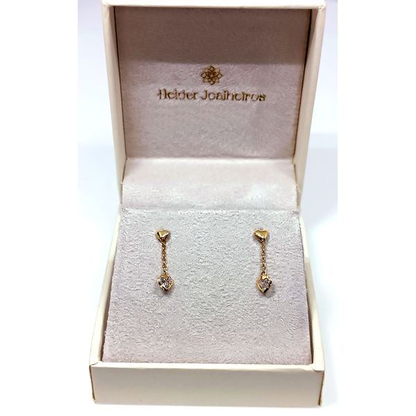 Brinco em Ouro 18k Pingente Coração