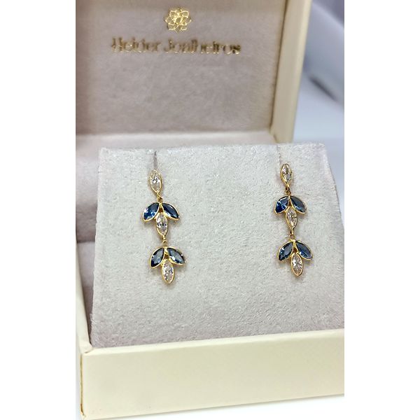 Brinco em Ouro 18k com Zircônias Azuis e Brancas