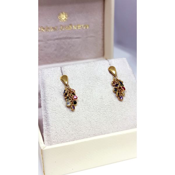 Brinco em Ouro 18k Cachos com Pedras