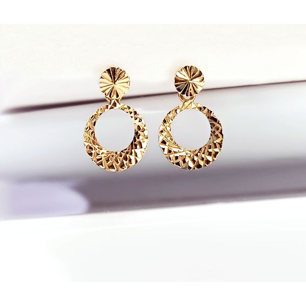 Brinco em Ouro 18k Redondo Diamantado