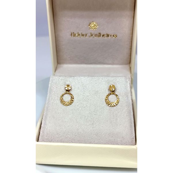 Brinco em Ouro 18k Redondo Diamantado