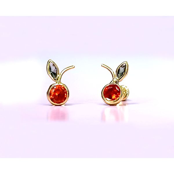 Brinco Laranjinha em Ouro 18k com Pedras