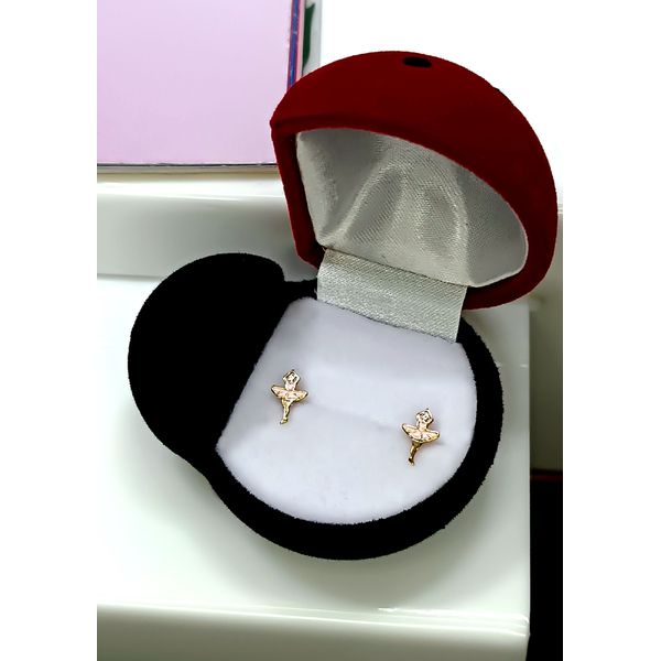 Brinco em Ouro 18k Bailarina Esmaltada