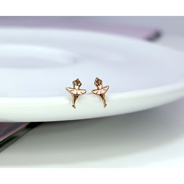 Brinco em Ouro 18k Bailarina Esmaltada