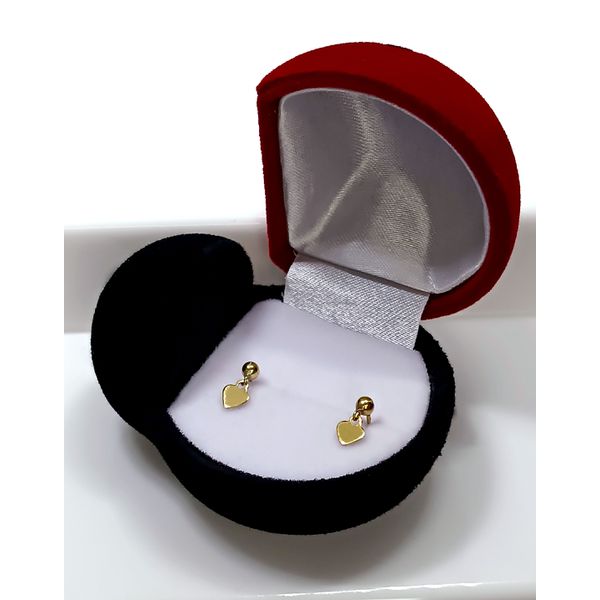 Brinco em Ouro 18k Pingente Coração Polido