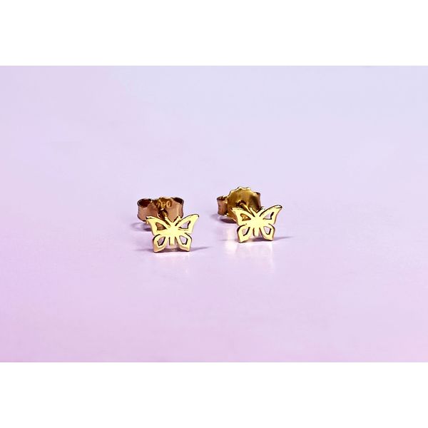 Brinco Borboleta Polida em Ouro 18k