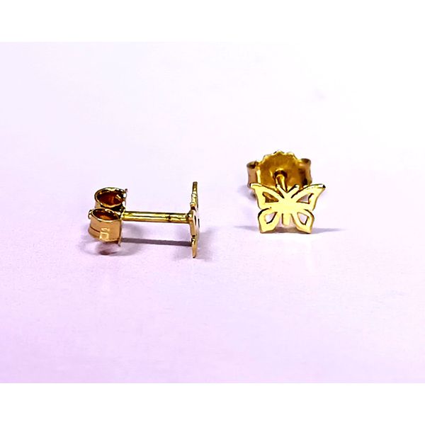 Brinco Borboleta Polida em Ouro 18k