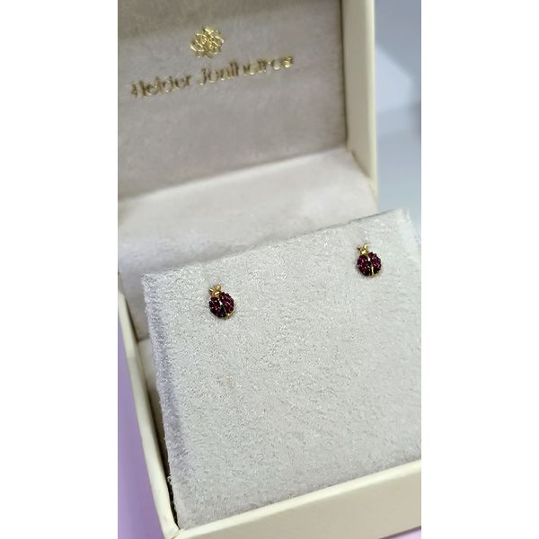 Brinco em Ouro 18k Joaninha Cravejada