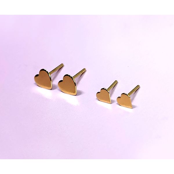 Brinco Coração Polido em Ouro 18k