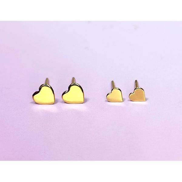 Brinco Coração Polido em Ouro 18k