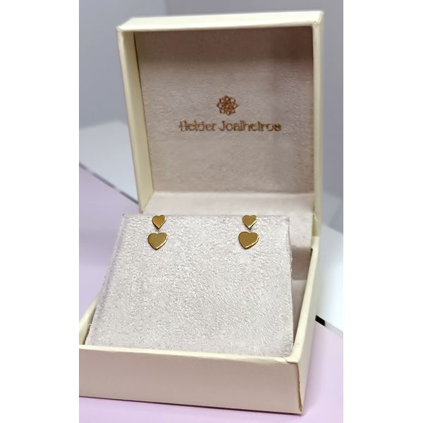 Brinco Coração Polido em Ouro 18k