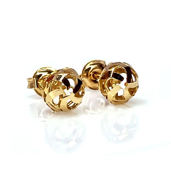 Brinco em Ouro 18k Bola Trabalhada 