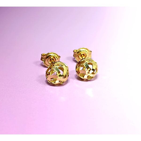 Brinco em Ouro 18k Bola Trabalhada 