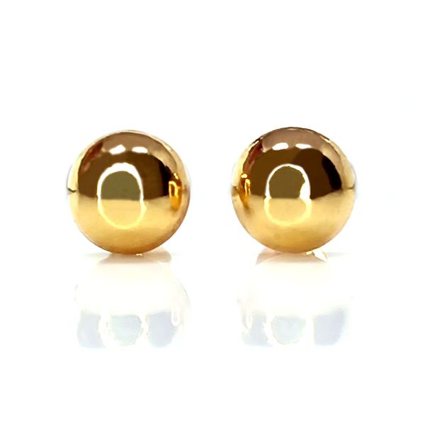 Brinco em Ouro 18k Meia Bola Polida