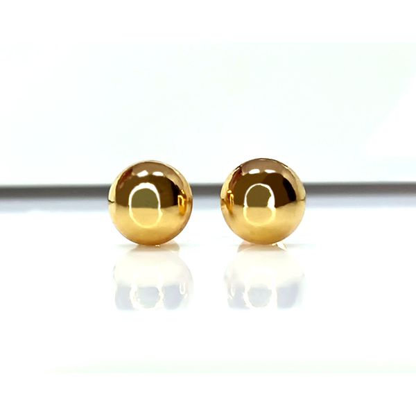 Brinco em Ouro 18k Meia Bola Polida