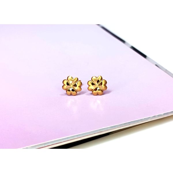 Brinco em Ouro 18k Florzinha Fosca e Polida