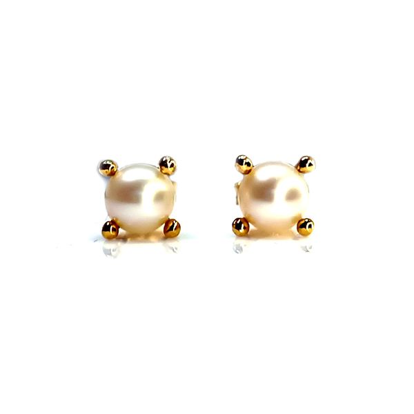 Brinco em Ouro 18k Pérola com Garras de 3,0 e 5,0 Milímetros
