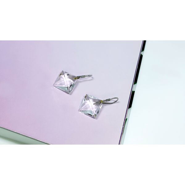 Brinco em Ouro 18k Losango Cristal 