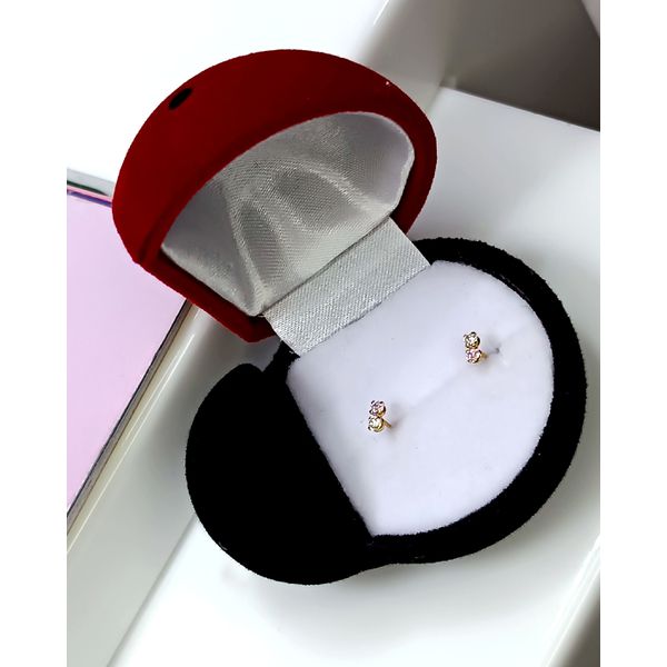 Brinco em Ouro 18k Zircônia Branca e Rosê