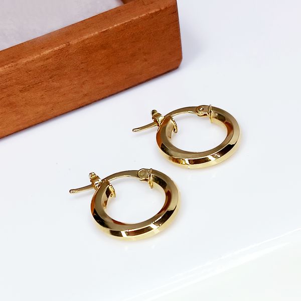 Brinco em Ouro 18k Argola Chanfrada