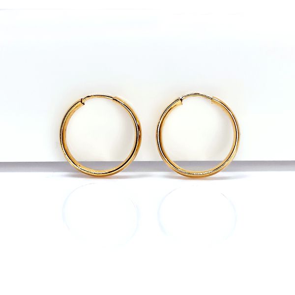 Brinco em Ouro 18k Argola Clássica de 13 Milímetros