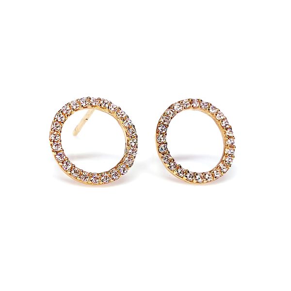 Brinco em Ouro 18k Redondo Cravejado