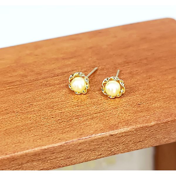 Brinco em Ouro 18k Infantil de Pérola Rococô