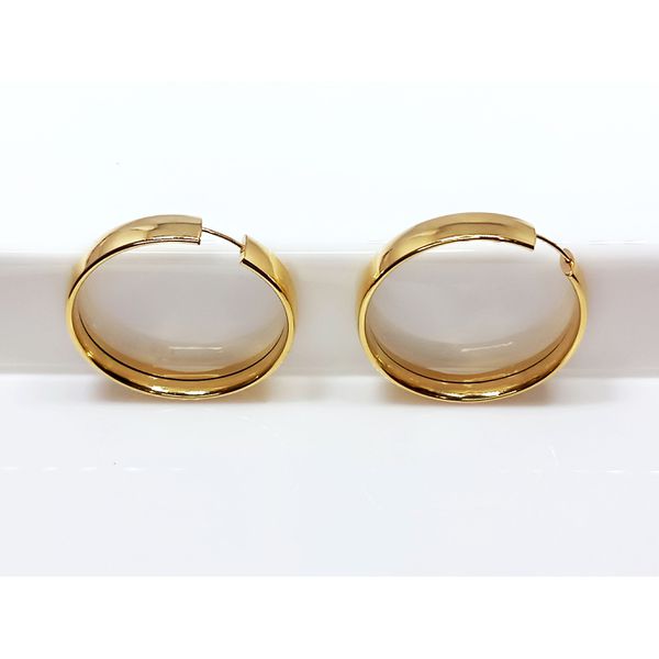 Brinco de Argola em Ouro Larga Chata