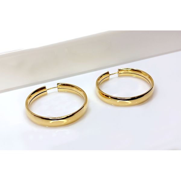 Brinco de Argola em Ouro Larga Chata