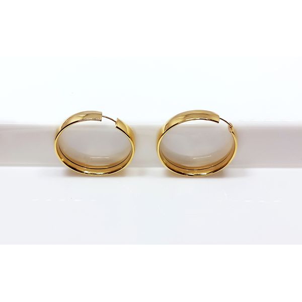 Brinco de Argola em Ouro Larga Chata