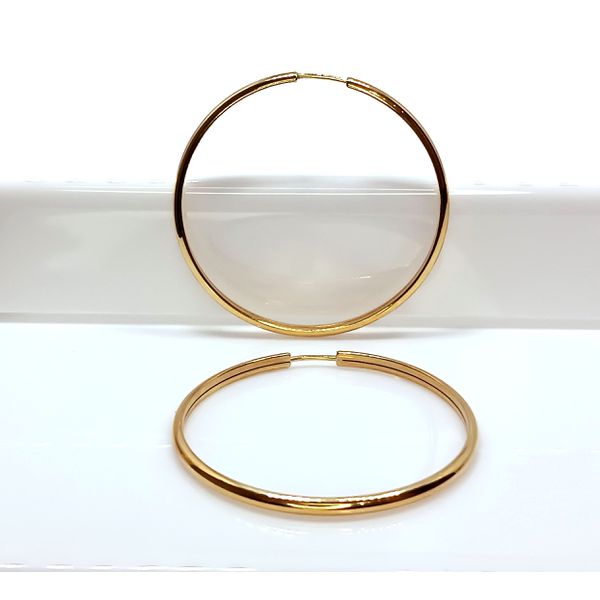 Brinco Argola Fio Redondo em Ouro 18k