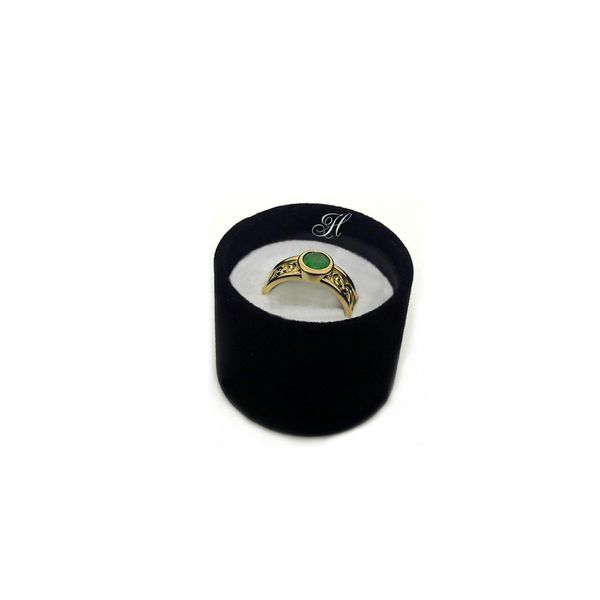 Anel de Formatura em Ouro 18k com Pedra Redonda Aro Trabalhado