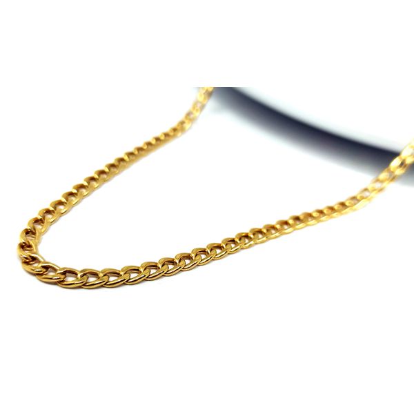 Corrente Groumet Chata 60 cm em Ouro 18k