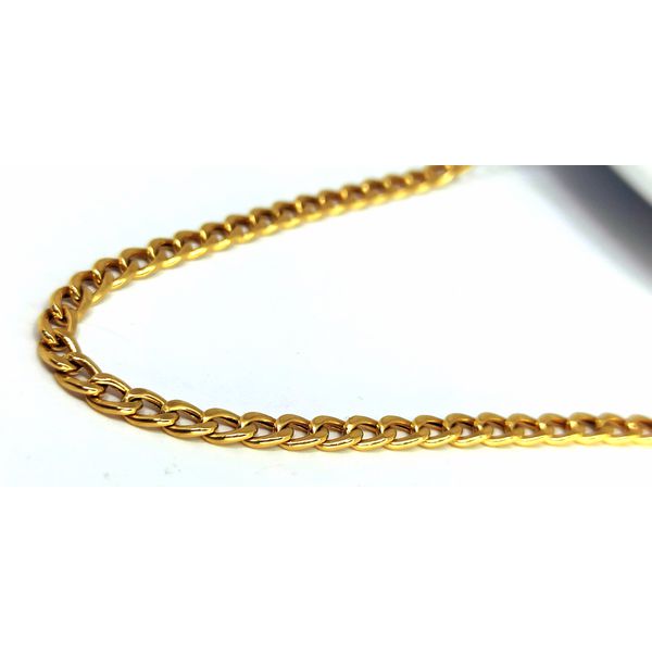Corrente Groumet Chata 60 cm em Ouro 18k