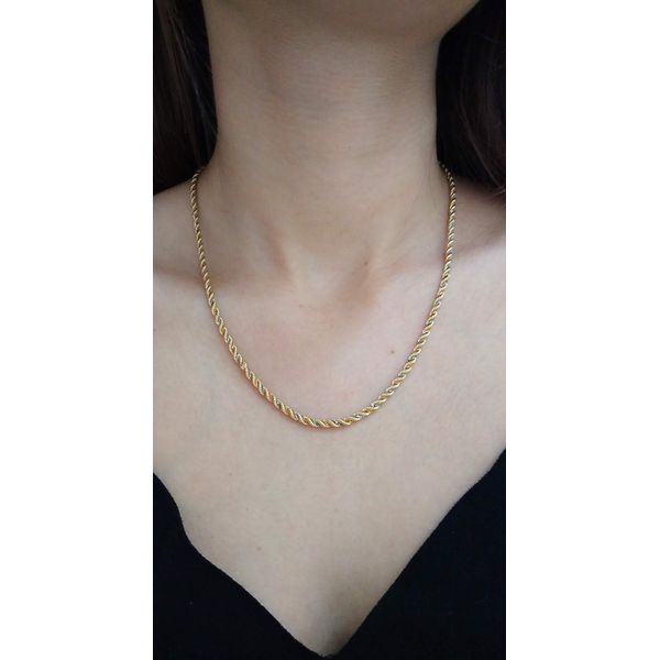 Cordão Torcido Tricolor em Ouro 18k