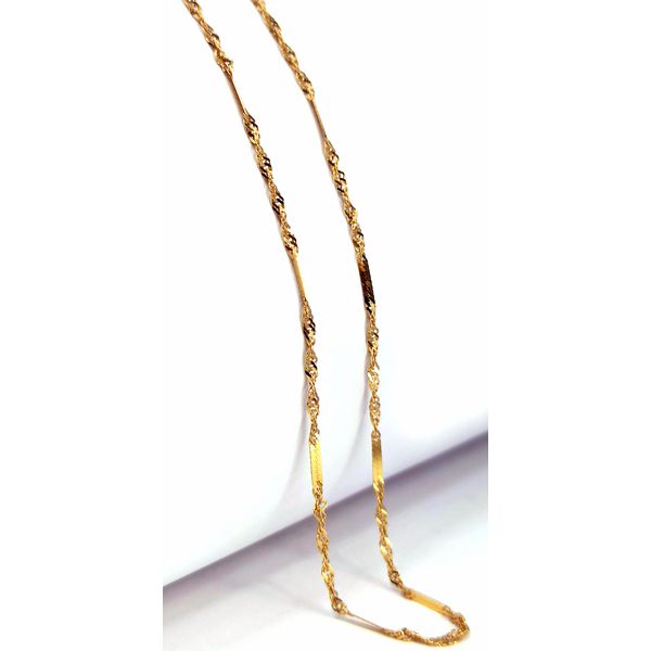 Corrente em Ouro 18k Singapura com Chapinhas de 40 e 45 Centímetros
