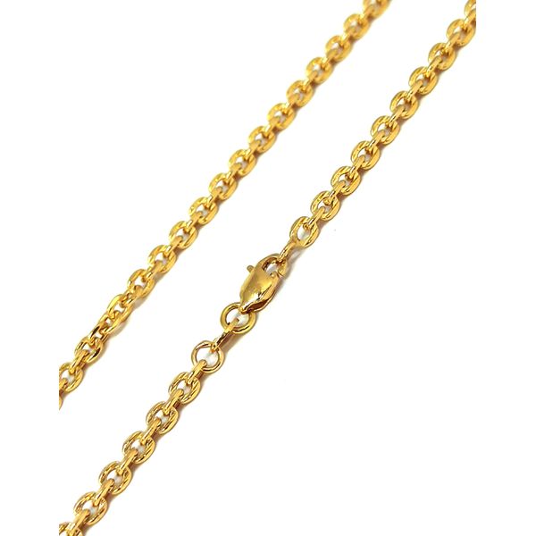 Corrente em Ouro 18k Modelo Cadeado Diamantado Oca com 60 Centímetros