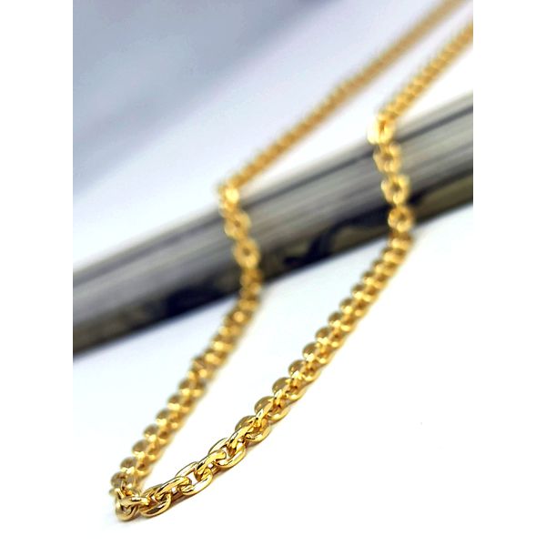 Corrente em Ouro 18k Modelo Cadeado Diamantado Oca com 60 Centímetros