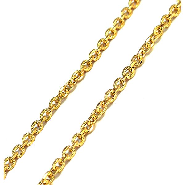 Corrente em Ouro 18k Modelo Cadeado Diamantado Oca com 60 Centímetros