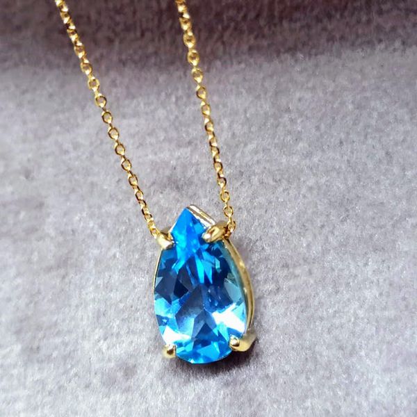 Gargantilha em Ouro 18k com Topázio em Gota 