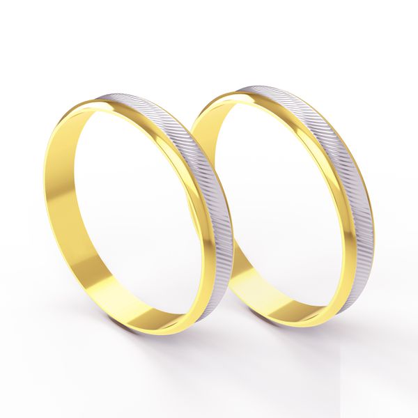 Aliança em Ouro 18k Trabalhada para Bodas de Prata