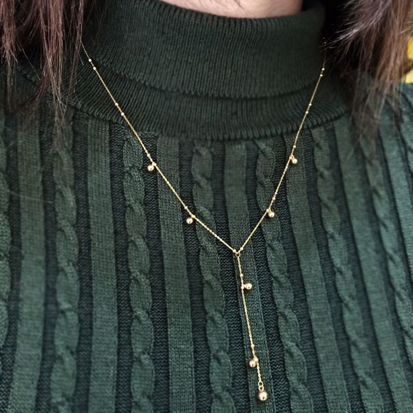 Gargantilha em Ouro 18k com Bolinhas