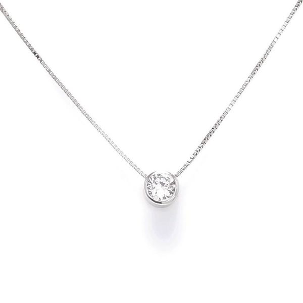 Gargantilha Ponto de Luz Ouro Branco 18k 750